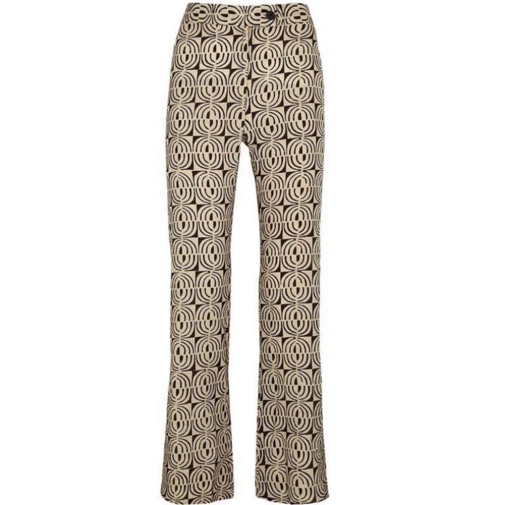 GIMAGUAS brown disco printed flare pants - Picture 1 of 1
